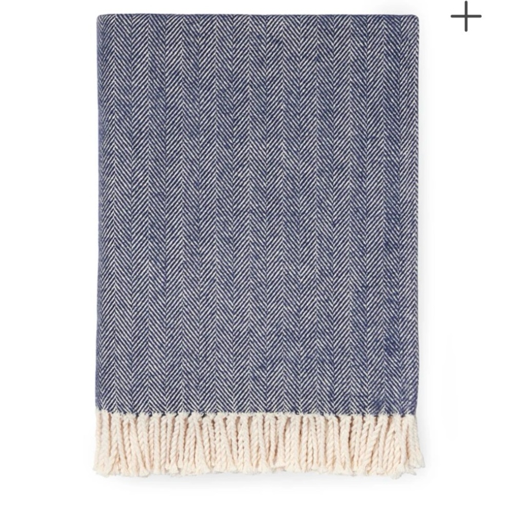 SFERRA of Italy Herringbone Throw NIB